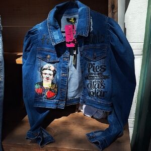 Embroidered Denim Jacket with Artistic Design